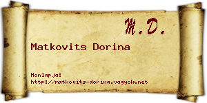 Matkovits Dorina névjegykártya