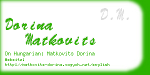 dorina matkovits business card